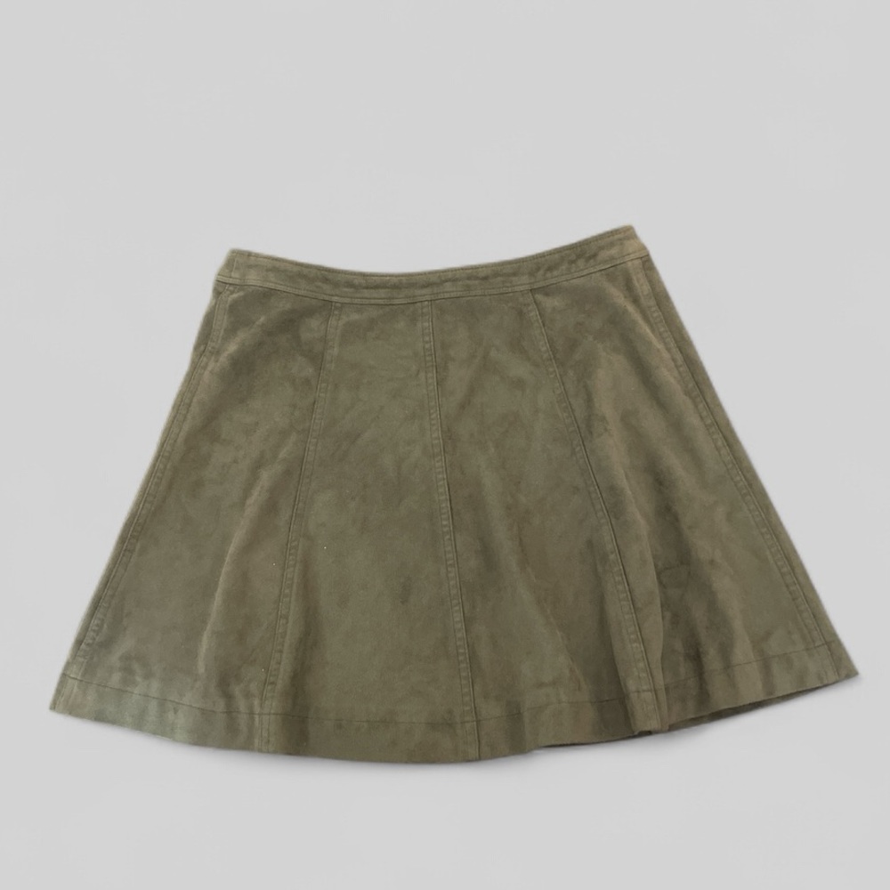 Abercrombie & Fitch Faux Suede Button Front Mini Skirt - Picture 2 of 3